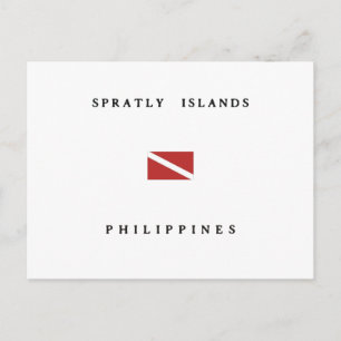 Spratly Islands Philippines Scuba Dive Flag Briefkaart