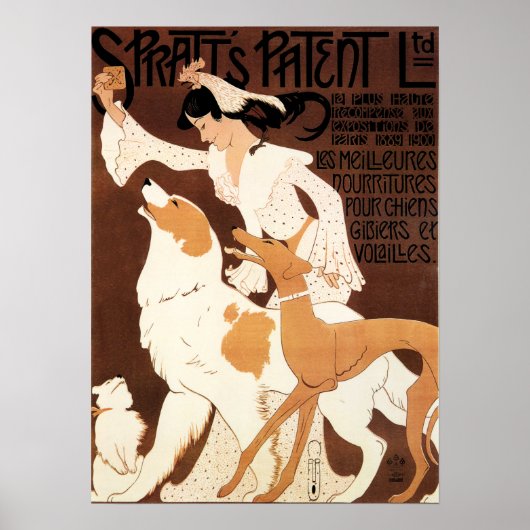 SPRATT'S PATENT Dog Food  Frans Art Deco Poster (Voorkant)