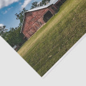 Sprawling Rode Paardenschuur en Enorme Graansilo Tissuepapier (Detail)