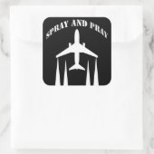 spray-and-pray chemtrails vierkante sticker (Tas)