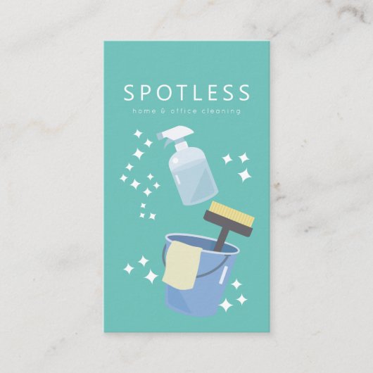 Spray Bottle & Bucket Cleaning Service Maid Visitekaartje (Voorkant)