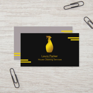 Spray Bottle Cleaning Service Home Gold Visitekaartje