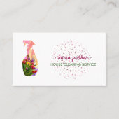 Spray Bottle Floral Cleaning Service Garden Visitekaartje (Voorkant)