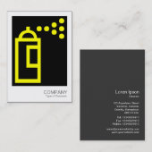 Spray Can - Geel op zwart Visitekaartje (Voorkant / Achterkant)