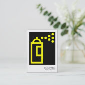 Spray Can - Geel op zwart Visitekaartje (Staand voorkant)