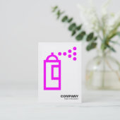 Spray Can - Magenta on White Visitekaartje (Staand voorkant)