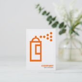 Spray Can - Oranje op wit Visitekaartje (Staand voorkant)