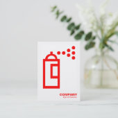 Spray Can - Rood op wit Visitekaartje (Staand voorkant)