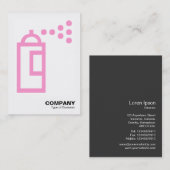 Spray can - Roze op wit Visitekaartje (Voorkant / Achterkant)