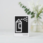 Spray Can - White on Black Visitekaartje (Staand voorkant)