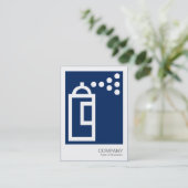 Spray Can - White on Dark Blue 00255e Visitekaartje (Staand voorkant)