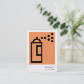 Spray Can - Zwart op Oranje f79256 Visitekaartje (Staand voorkant)