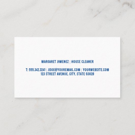 Spray Clean Home Logo | Huishoudster Visitekaartje (Achterkant)