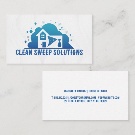 Spray Clean Home Logo | Huishoudster Visitekaartje (Voorkant / Achterkant)