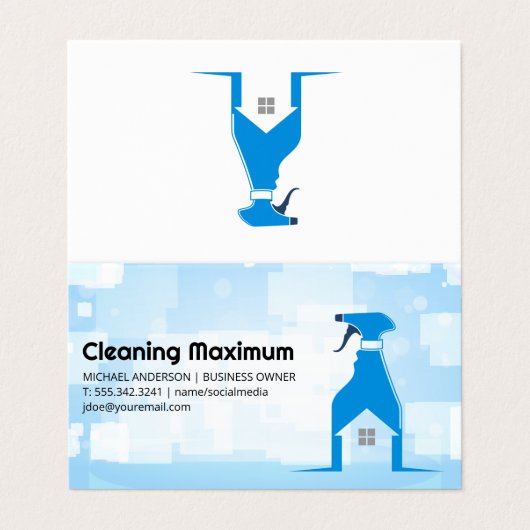 Spray Cleaning Bottle | Home Cleaner Services Visitekaartje (Buitenkant ongevouwen)