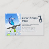 Spray Cleaning Logo | Window Squeegee Soap | Maid Visitekaartje (Voorkant)