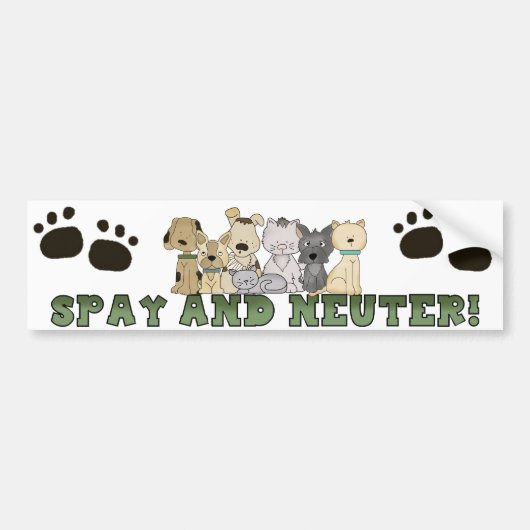 Spray en Neuter uw huisdieren Bumpersticker (Voorkant)