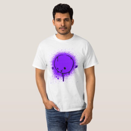 Spray Face Paars T-shirt (Voorkant volledig)