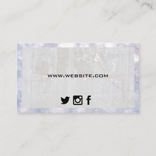 Spray Fles Logo | Marmer en Boke Visitekaartje (Achterkant)