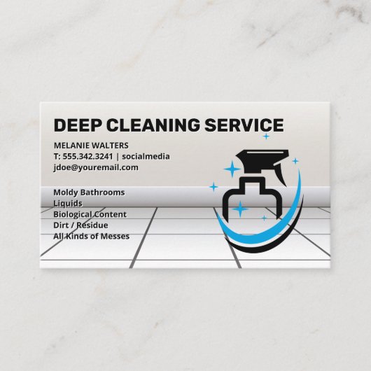 Spray Fles Logo | Visitekaartje voor Maid Service (Voorkant)