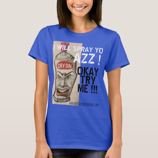 SPRAY KAN 1 BLAUW T-SHIRT (Voorkant)