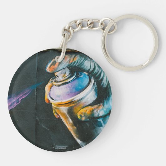 Spray kan graffiti kunstmuurschildering sleutelhanger (Achterkant)