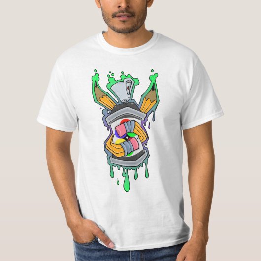 SPRAY KAN GRAFFITI PENCIL 2012 SCHOOL TRAIN ART T-SHIRT (Voorkant)
