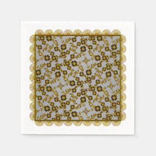 Spray, Lace-GOLD-SILVER LIGHT-PAPER NAPKINS Servet