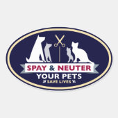 Spray & Neuter uw huisdieren Ovale Sticker (Voorkant)