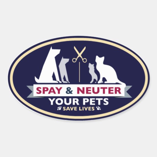 Spray & Neuter uw huisdieren Ovale Sticker (Voorkant)