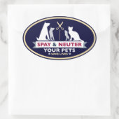 Spray & Neuter uw huisdieren Ovale Sticker (Tas)