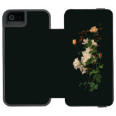 Spray of Flowers op Zwart Incipio iPhone Portemonnee Hoesje (Agenda Open)