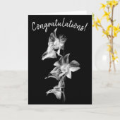 Spray of Orchids Black & White - Gefeliciteerd Kaart (Gele Bloem)