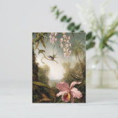 Spray Orchids met Hummingbird Briefkaart (Staand voorkant)