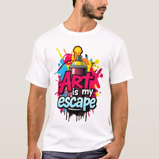 Spray Paint Art Escape – Graffiti-geïnspireerde Ur T-shirt (Voorkant)