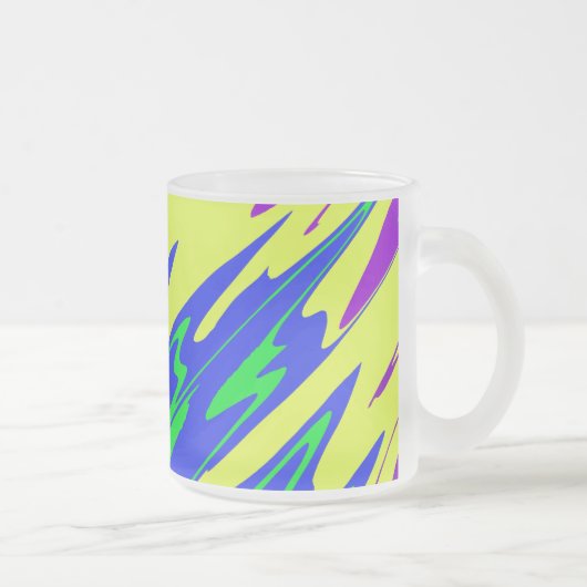 Spray Paint Mardi Gras Blue Matglas Koffiemok (Rechts)