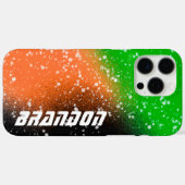 Spray Paint Zwart Sinaasappel en Groene Naam Case-Mate iPhone Case (Achterkant (horizontaal))