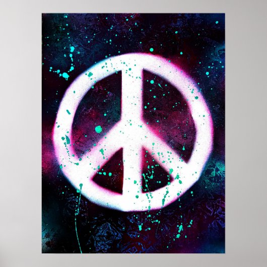 Spray Painted Peace Sign Poster (Voorkant)
