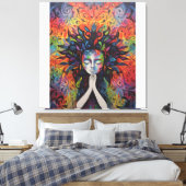 Spray schilderij abstract canvas afdruk (Insitu (Slaapkamer))