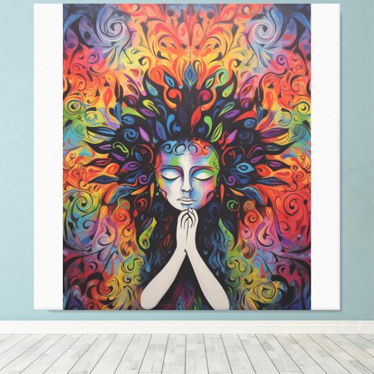 Spray schilderij abstract canvas afdruk (Insitu (Houten vloer))