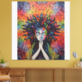 Spray schilderij abstract canvas afdruk (Insitu (Woonkamer))