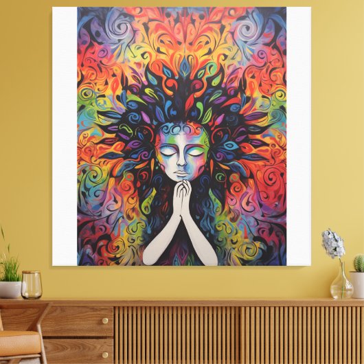 Spray schilderij abstract canvas afdruk (Insitu (Woonkamer))