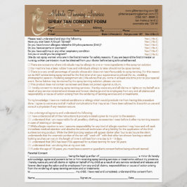 Spray Tan Aansprakelijkheidsverklaring Toestemming Flyer