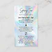 Spray Tan Aftercare Kaart Visitekaartje (Voorkant)