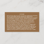 Spray Tan Artist Mobile Tanning Visitekaartje (Achterkant)