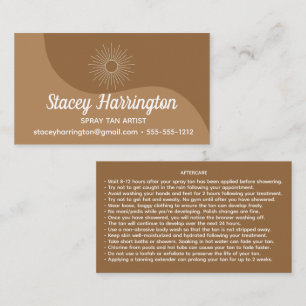 Spray Tan Artist Mobile Tanning Visitekaartje