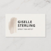 Spray Tan Artist Neutral Beige Watercolor Visitekaartje (Voorkant)