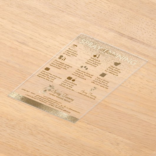 Spray Tan Bronze Zon Transparant Acryl Uitnodigingen (Laagn)