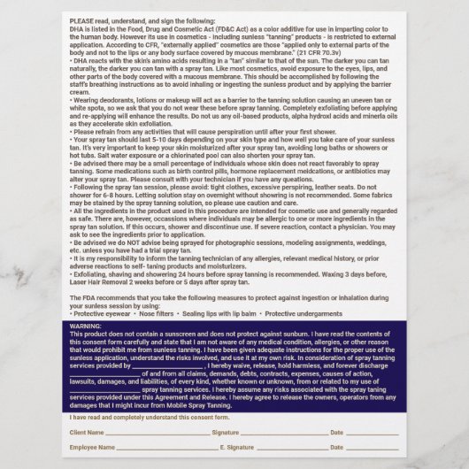 Spray Tan Business Plan Toestemming Ontheffing For Flyer (Achterkant)