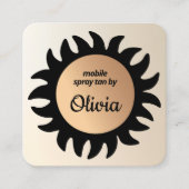 Spray Tan Copper Sun Rays Business Square B Vierkante Visitekaartje (Voorkant)